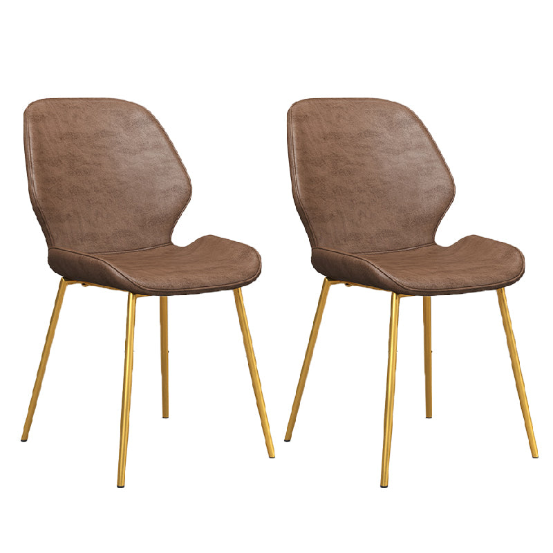 Glam Style Dining Chair PU Leather Dining Room Chair for Indoor