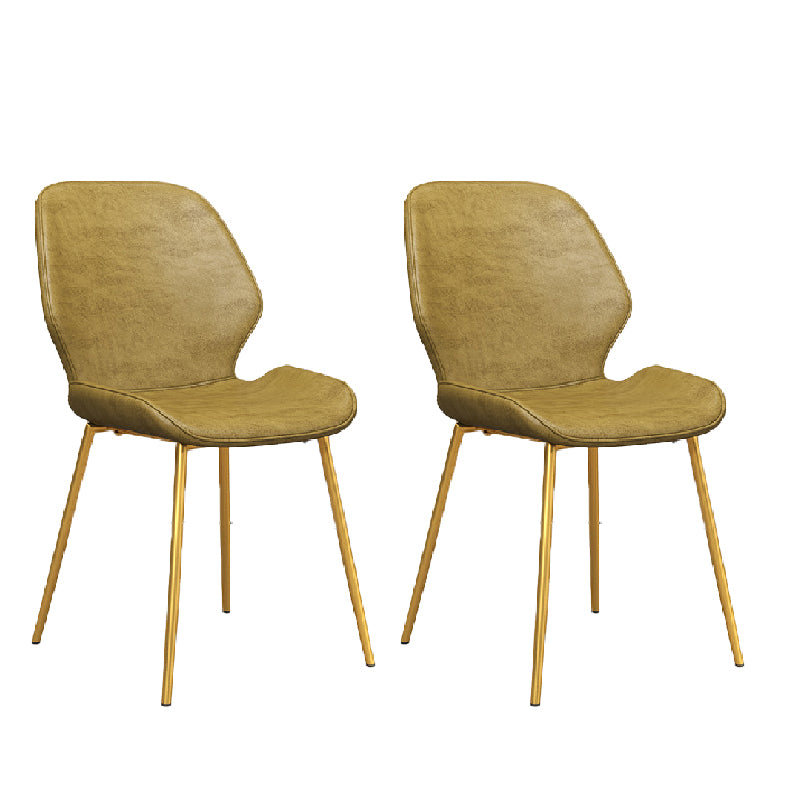 Glam Style Dining Chair PU Leather Dining Room Chair for Indoor