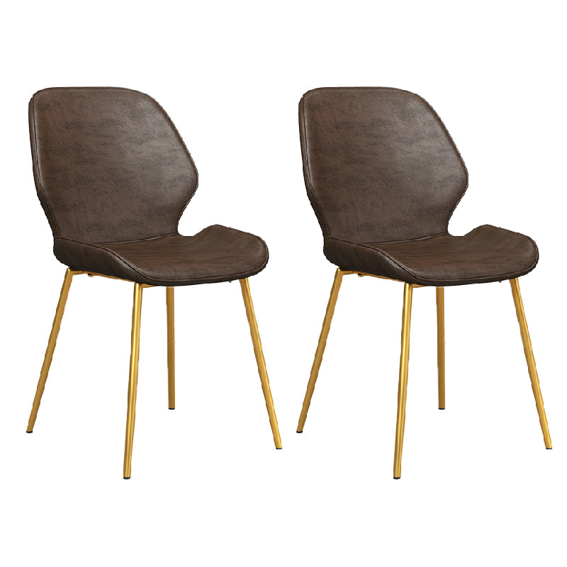 Glam Style Dining Chair PU Leather Dining Room Chair for Indoor