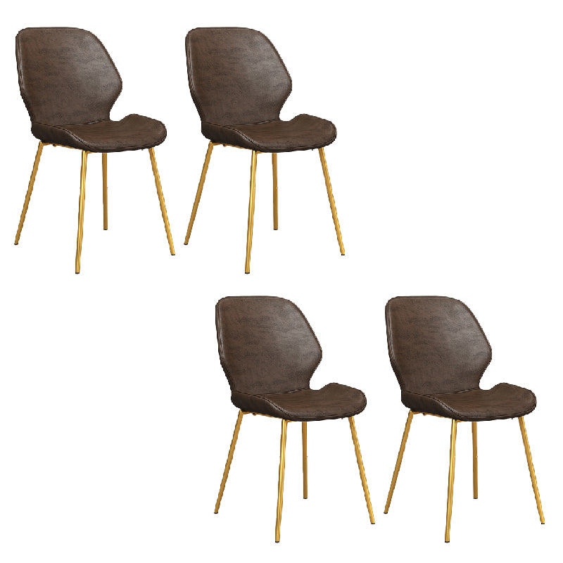 Glam Style Dining Chair PU Leather Dining Room Chair for Indoor