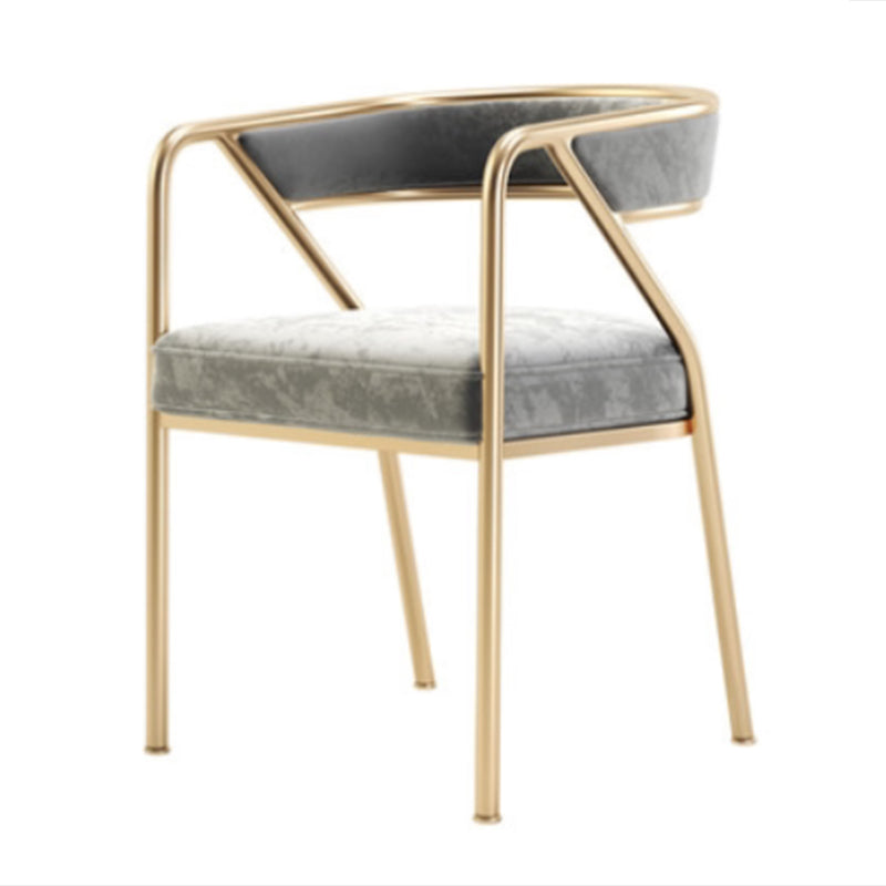 Glam Style Dining Chair Metal Open Back Dining Armchair for Indoor