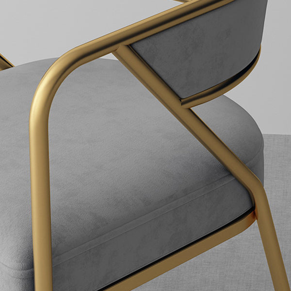 Glam Style Dining Chair Metal Open Back Dining Armchair for Indoor