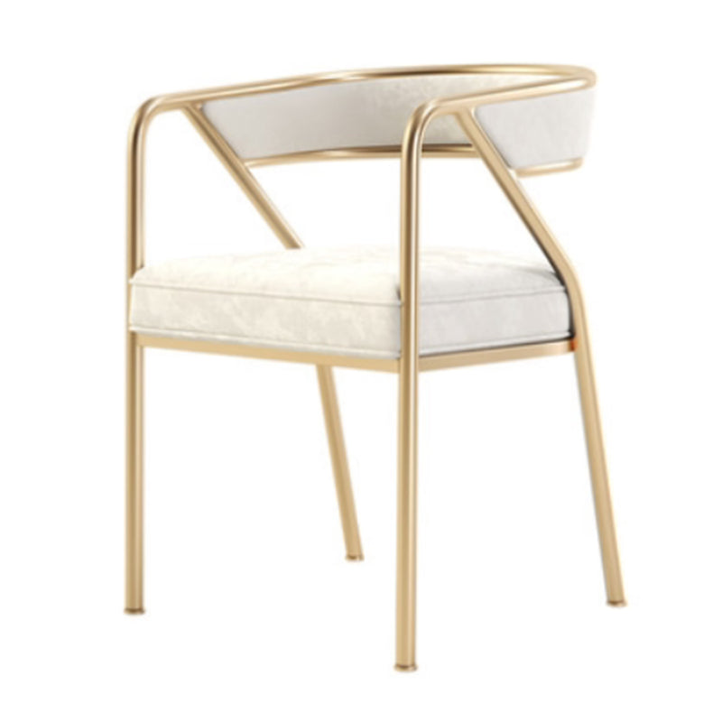 Glam Style Dining Chair Metal Open Back Dining Armchair for Indoor