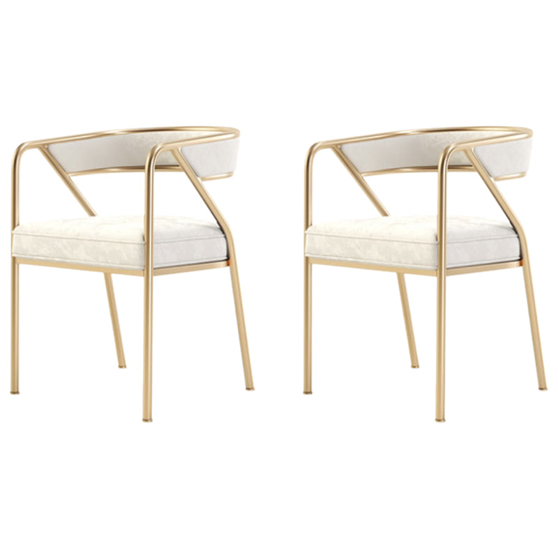 Glam Style Dining Chair Metal Open Back Dining Armchair for Indoor