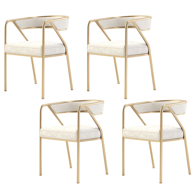 Glam Style Dining Chair Metal Open Back Dining Armchair for Indoor