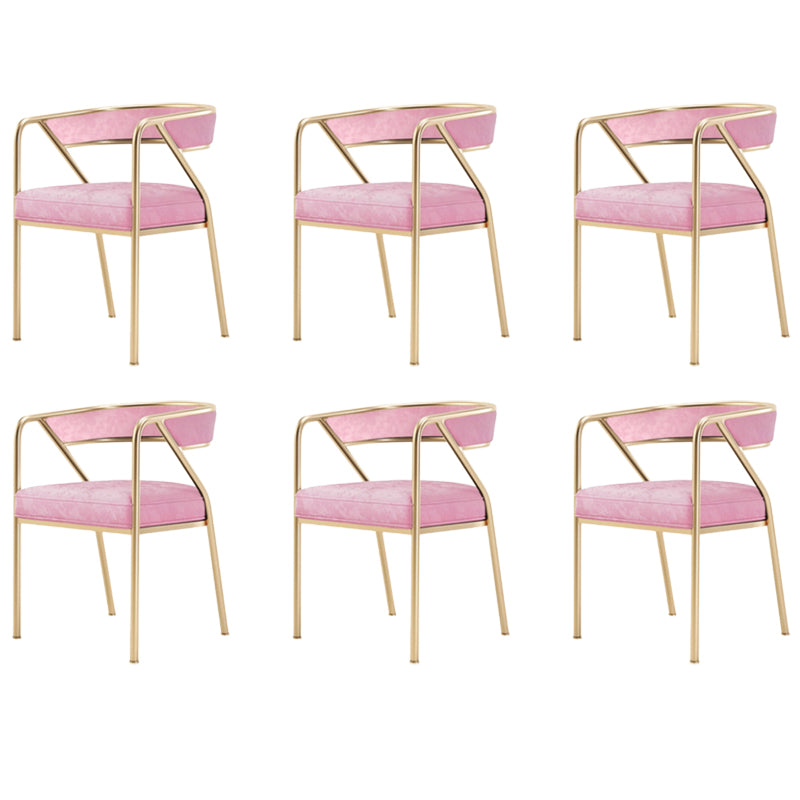 Glam Style Dining Chair Metal Open Back Dining Armchair for Indoor