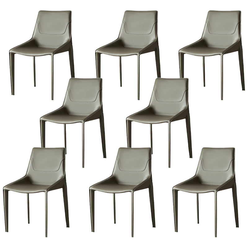 Modern Solid Back Side Chair with Faux Leather Legs Indoor Upholstered Dining Chair