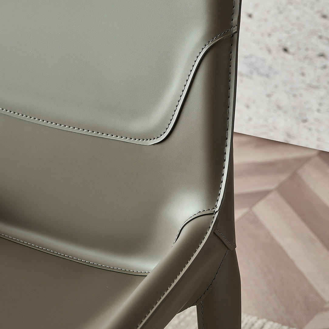 Modern Solid Back Side Chair with Faux Leather Legs Indoor Upholstered Dining Chair