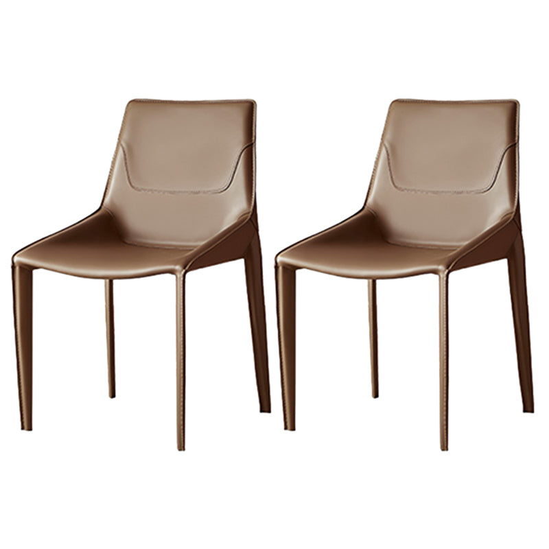 Modern Solid Back Side Chair with Faux Leather Legs Indoor Upholstered Dining Chair