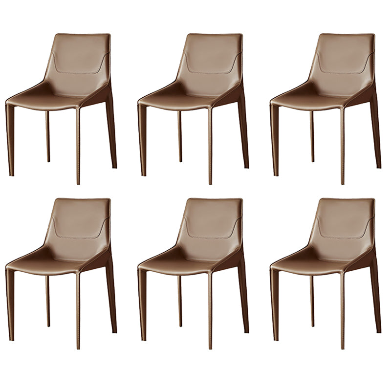 Modern Solid Back Side Chair with Faux Leather Legs Indoor Upholstered Dining Chair