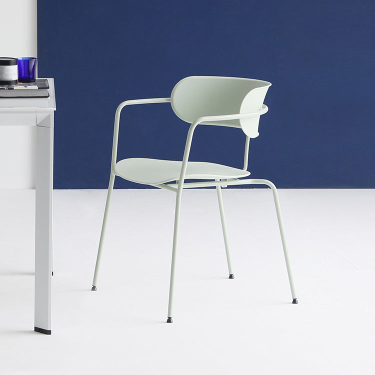 Contemporary Dining Arm Chair Plastic Dining Accent Chair for Home