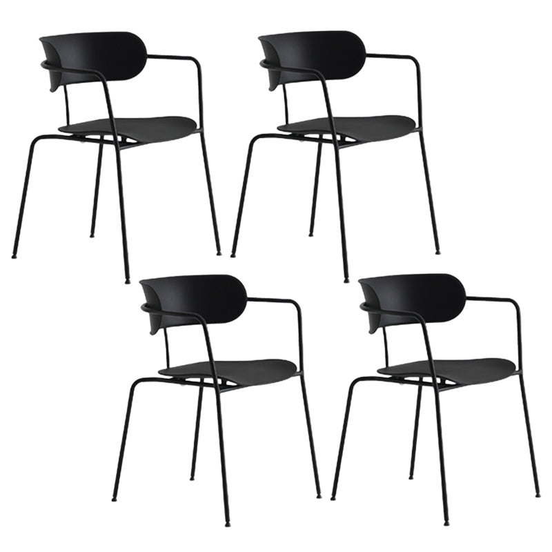 Contemporary Dining Arm Chair Plastic Dining Accent Chair for Home