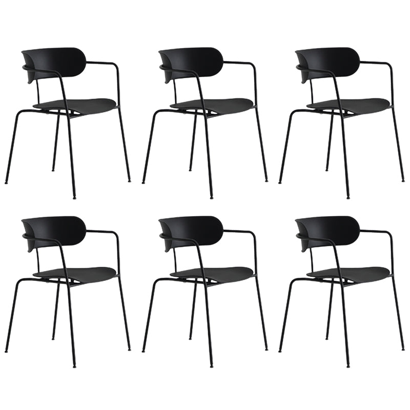 Contemporary Dining Arm Chair Plastic Dining Accent Chair for Home