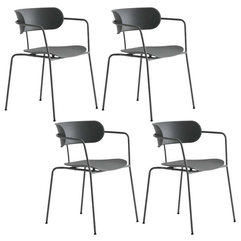 Contemporary Dining Arm Chair Plastic Dining Accent Chair for Home