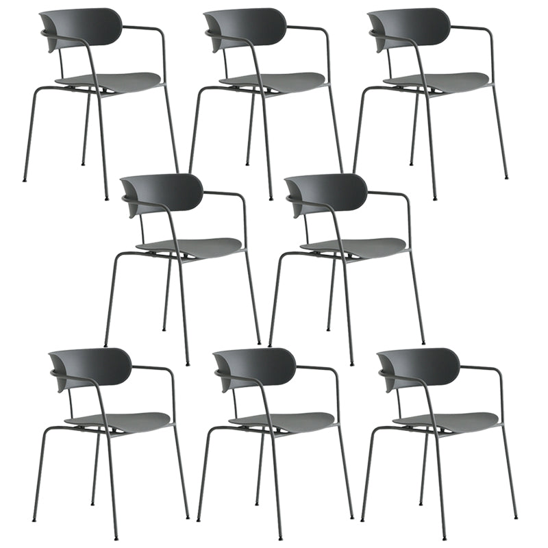 Contemporary Dining Arm Chair Plastic Dining Accent Chair for Home