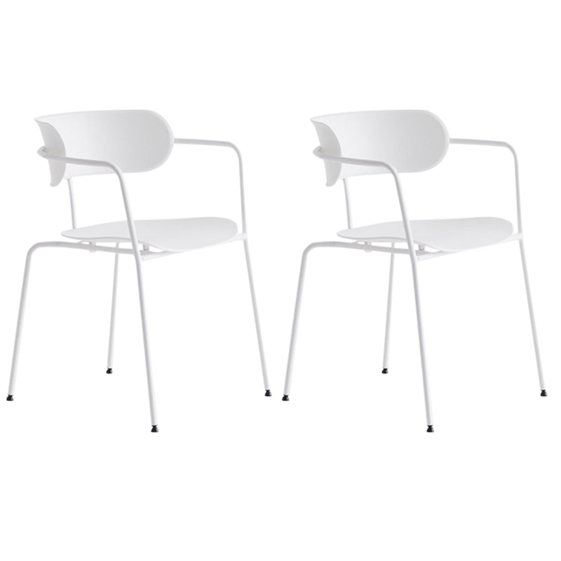 Contemporary Dining Arm Chair Plastic Dining Accent Chair for Home