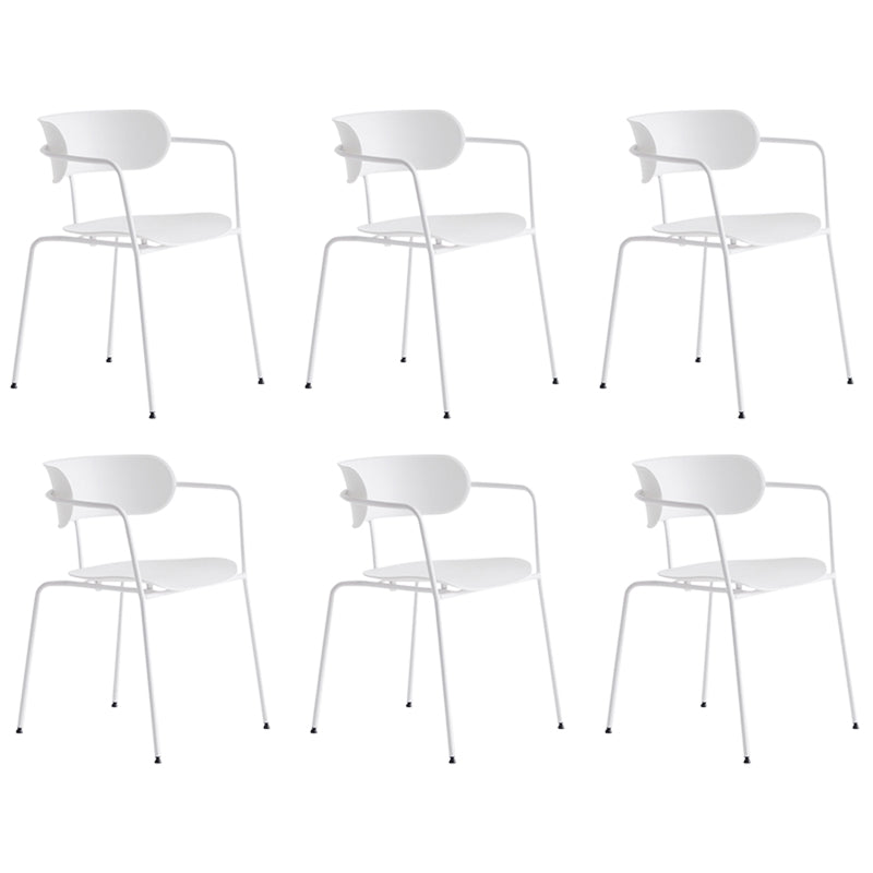Contemporary Dining Arm Chair Plastic Dining Accent Chair for Home