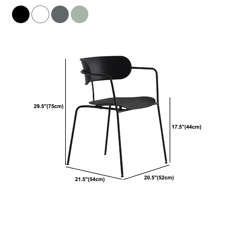 Contemporary Dining Arm Chair Plastic Dining Accent Chair for Home