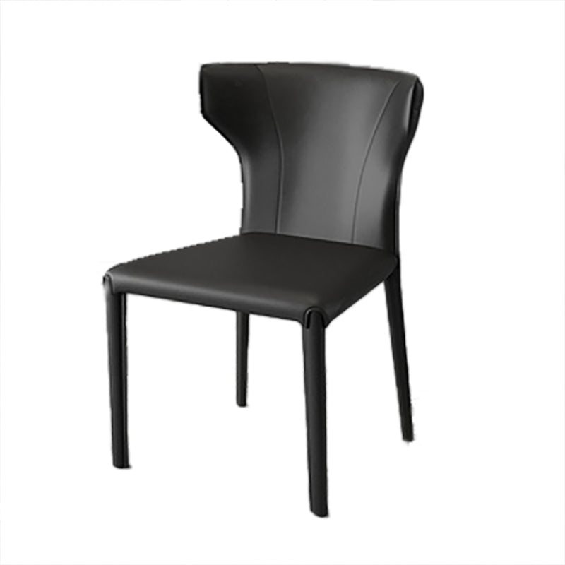 Modern Style Wingback Dining Chairs Faux Leather Home Side Chair