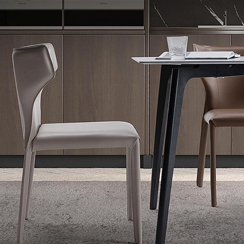 Modern Style Wingback Dining Chairs Faux Leather Home Side Chair