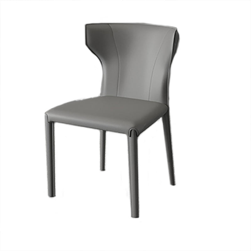 Modern Style Wingback Dining Chairs Faux Leather Home Side Chair