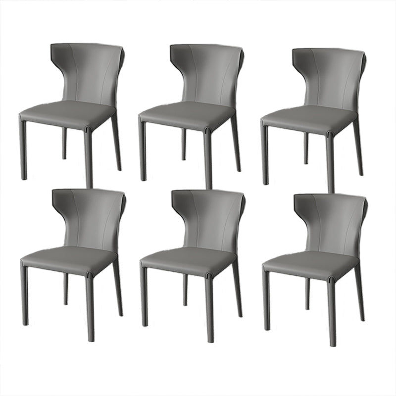 Modern Style Wingback Dining Chairs Faux Leather Home Side Chair