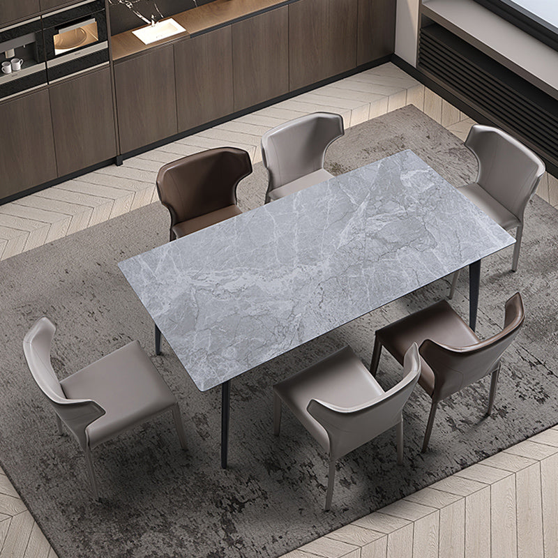 Modern Style Wingback Dining Chairs Faux Leather Home Side Chair