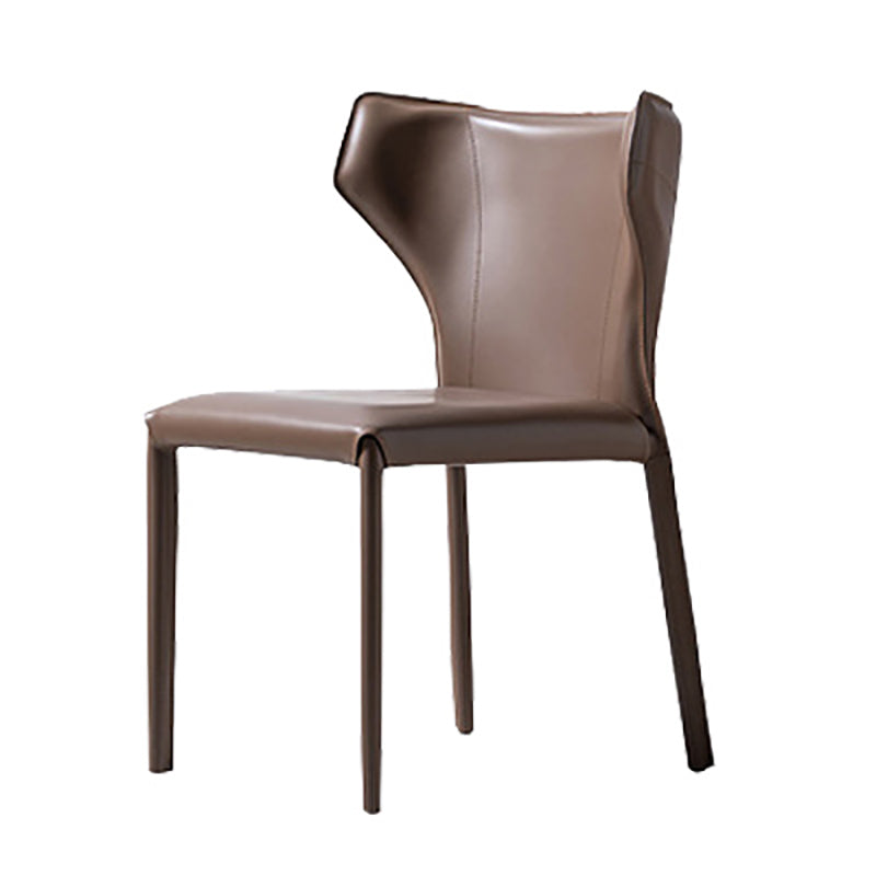 Modern Style Wingback Dining Chairs Faux Leather Home Side Chair