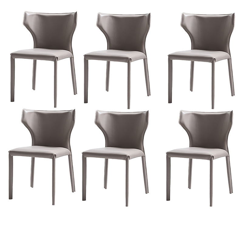 Modern Style Wingback Dining Chairs Faux Leather Home Side Chair