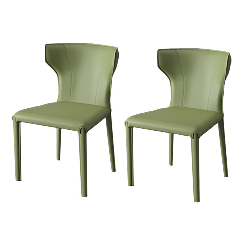 Modern Style Wingback Dining Chairs Faux Leather Home Side Chair