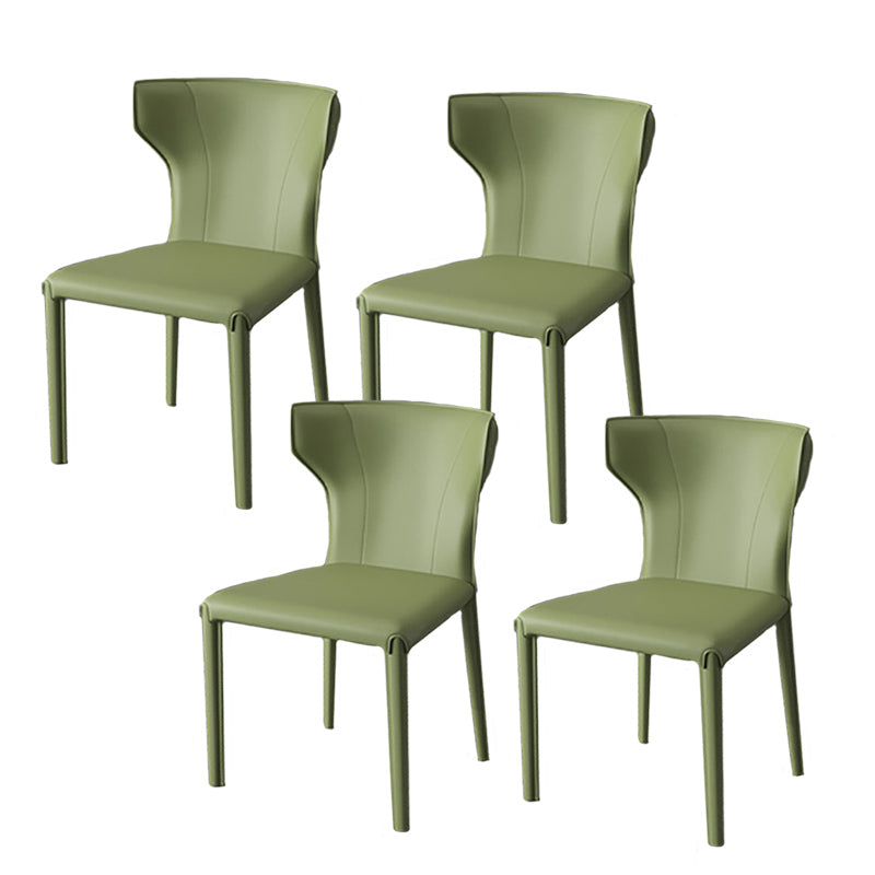 Modern Style Wingback Dining Chairs Faux Leather Home Side Chair