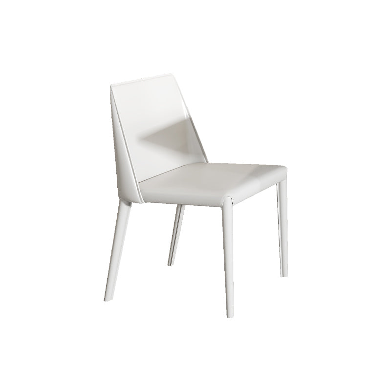 Low Back Armless Dining Chairs Modern Faux Leather Side Chair