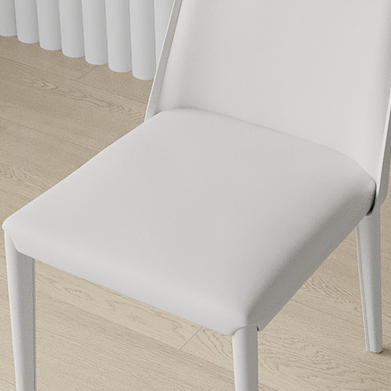 Low Back Armless Dining Chairs Modern Faux Leather Side Chair