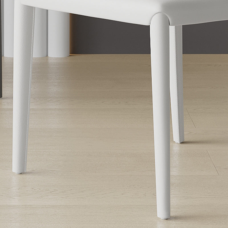 Low Back Armless Dining Chairs Modern Faux Leather Side Chair