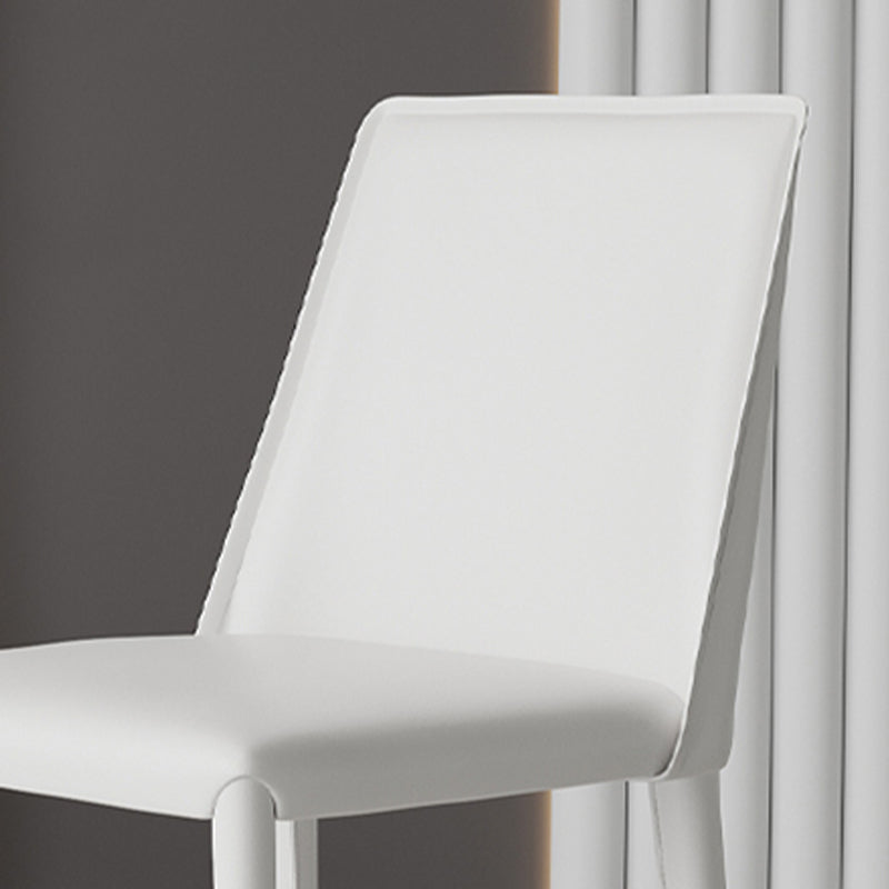 Low Back Armless Dining Chairs Modern Faux Leather Side Chair