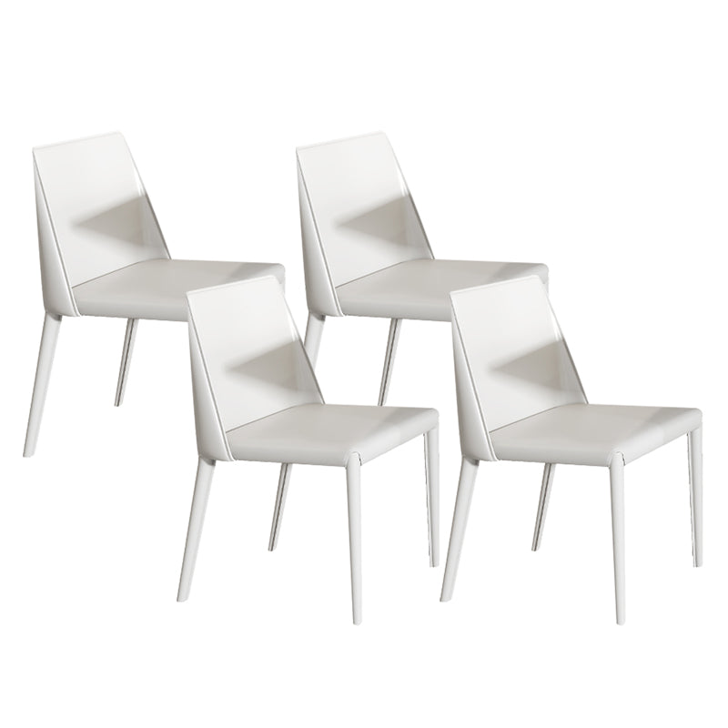Low Back Armless Dining Chairs Modern Faux Leather Side Chair