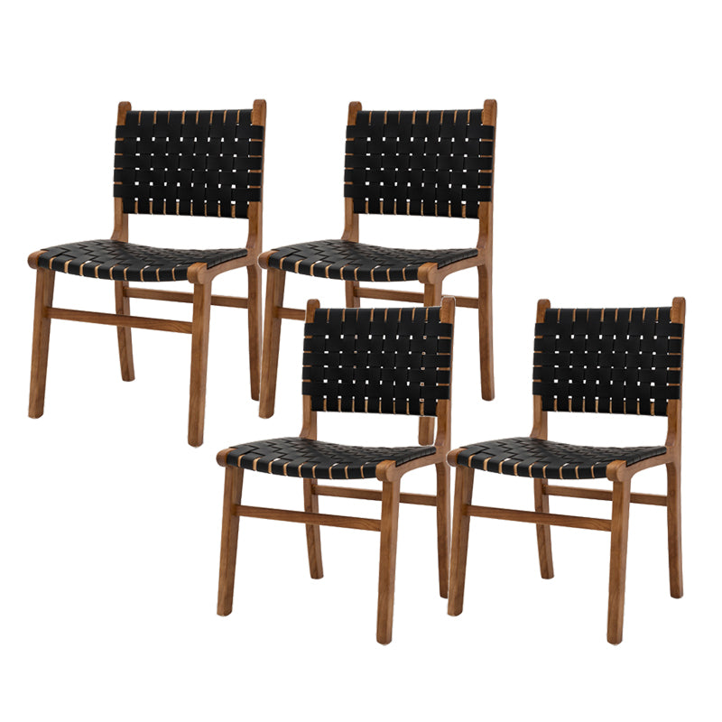 Ash Wood Traditional Dining Chair Open Back Side Chair for Home