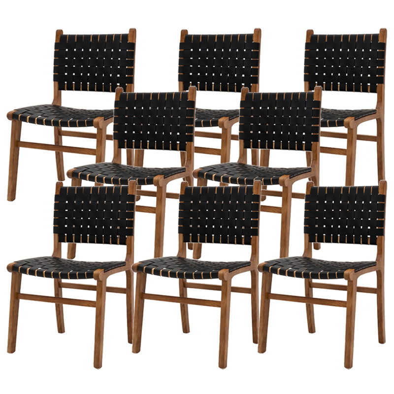 Ash Wood Traditional Dining Chair Open Back Side Chair for Home