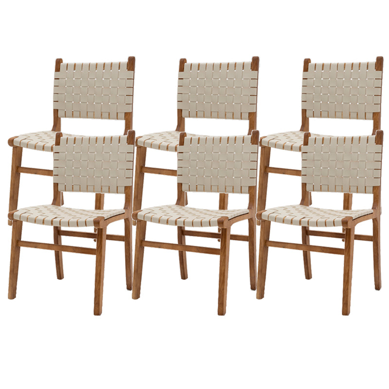 Ash Wood Traditional Dining Chair Open Back Side Chair for Home
