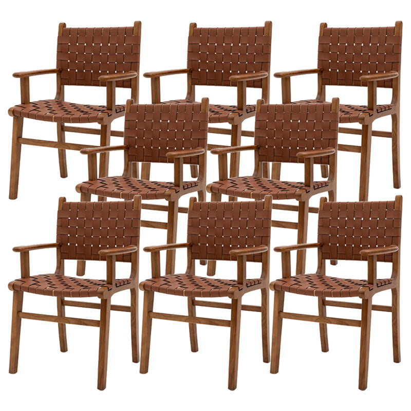 Ash Wood Traditional Dining Chair Open Back Side Chair for Home