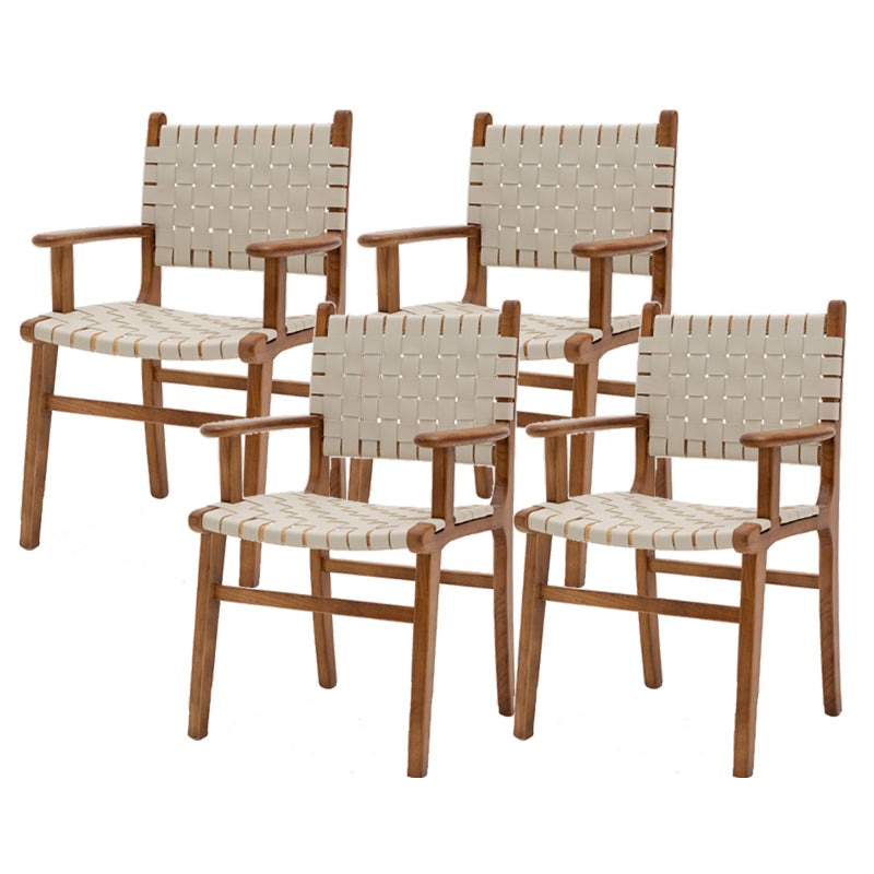 Ash Wood Traditional Dining Chair Open Back Side Chair for Home