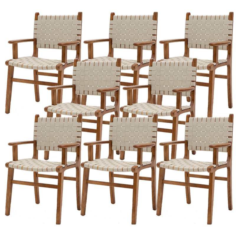 Ash Wood Traditional Dining Chair Open Back Side Chair for Home