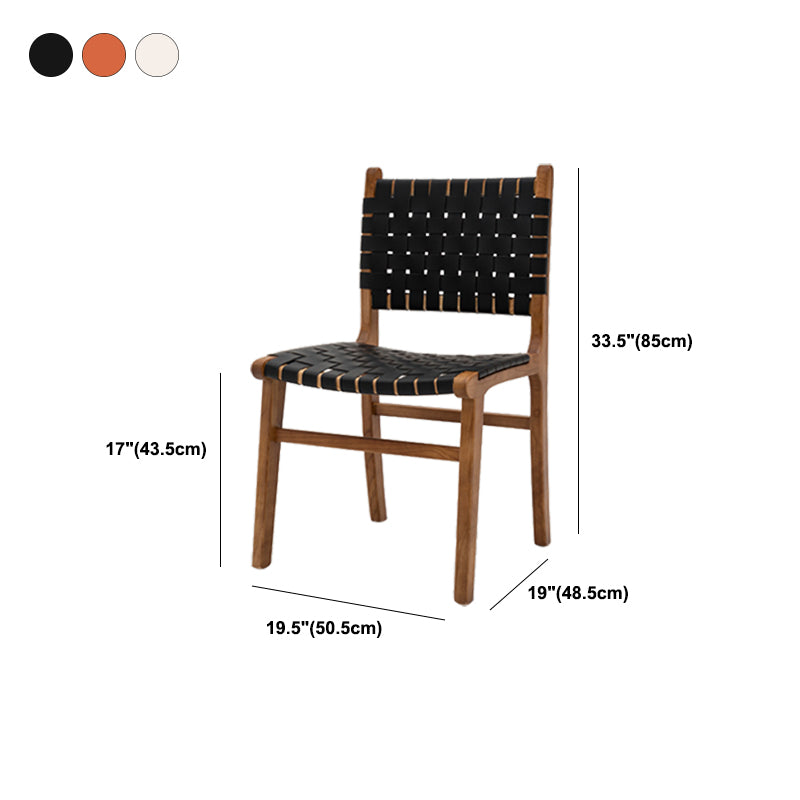 Ash Wood Traditional Dining Chair Open Back Side Chair for Home