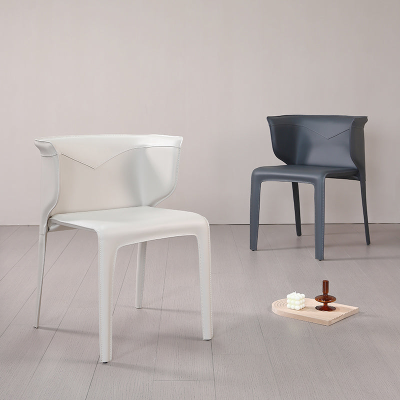 Faux Leather Contemporary Side Chair Matte Finish Home Dining Chair