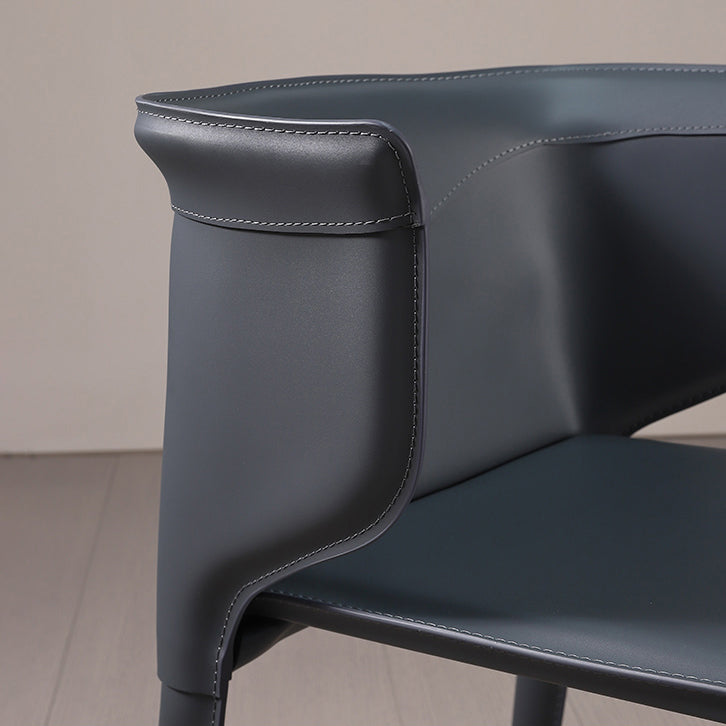 Faux Leather Contemporary Side Chair Matte Finish Home Dining Chair