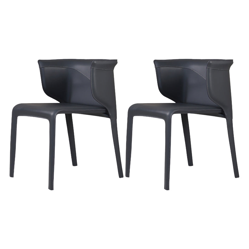 Faux Leather Contemporary Side Chair Matte Finish Home Dining Chair