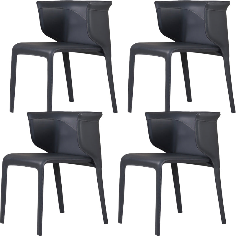 Faux Leather Contemporary Side Chair Matte Finish Home Dining Chair
