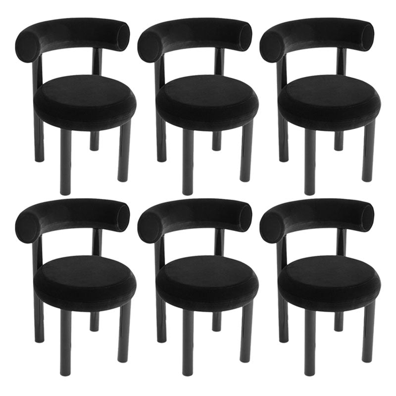 Metal Contemporary Upholstered Side Chair Matte Finish Open Back Dining Chair