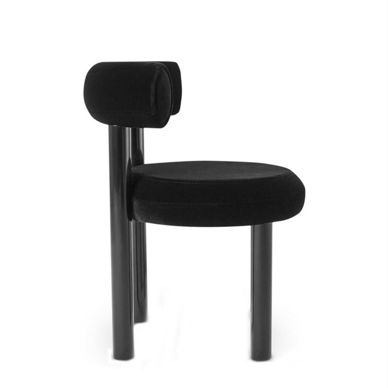 Metal Contemporary Upholstered Side Chair Matte Finish Open Back Dining Chair