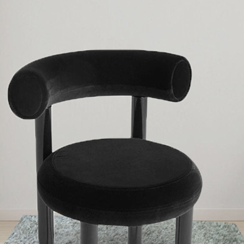 Metal Contemporary Upholstered Side Chair Matte Finish Open Back Dining Chair